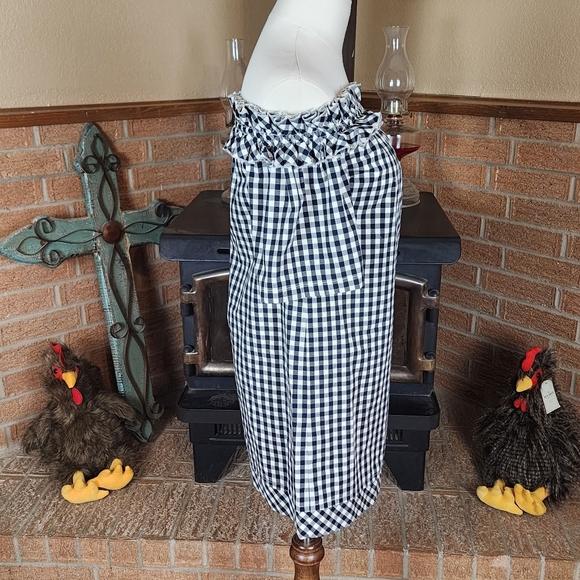 Vineyard Vines Off Shoulder Black White Gingham Mini Dress Size XXS - Picture 4 of 5
